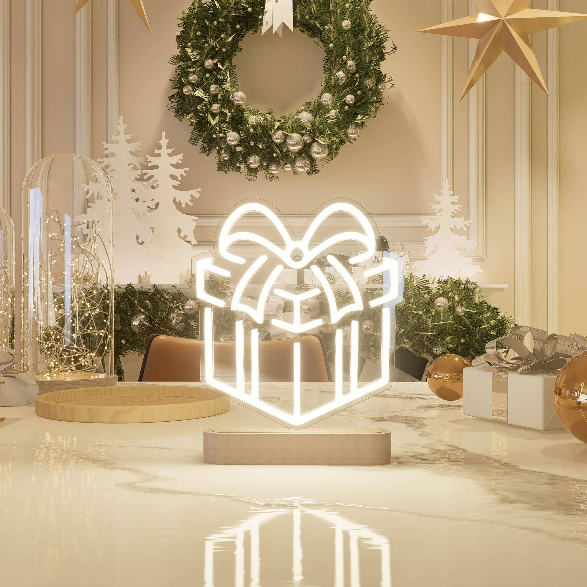 Merry Christmas Neon Sign Present Box — NeonsignLife™ | Custom LED Neon ...